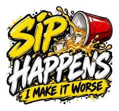 "Sip Happens Streetwear Sticker" artwork preview