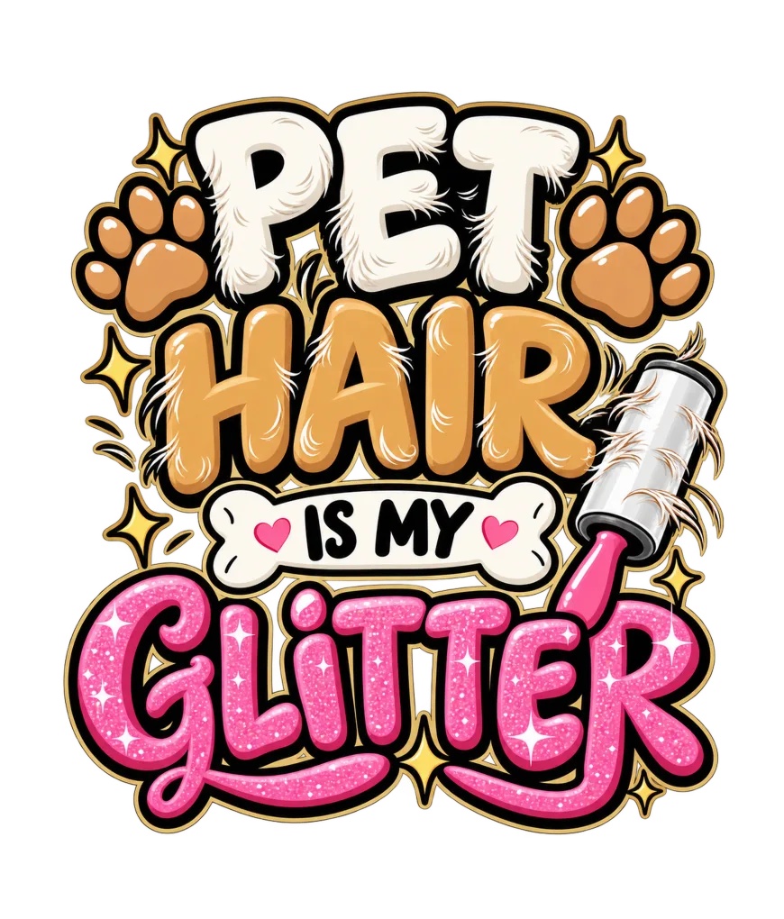 "Pet Hair Is My Glitter Badge" artwork preview