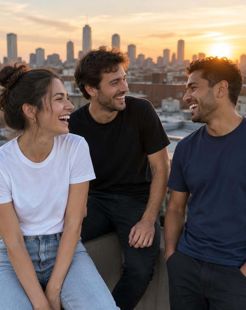 People wearing tees